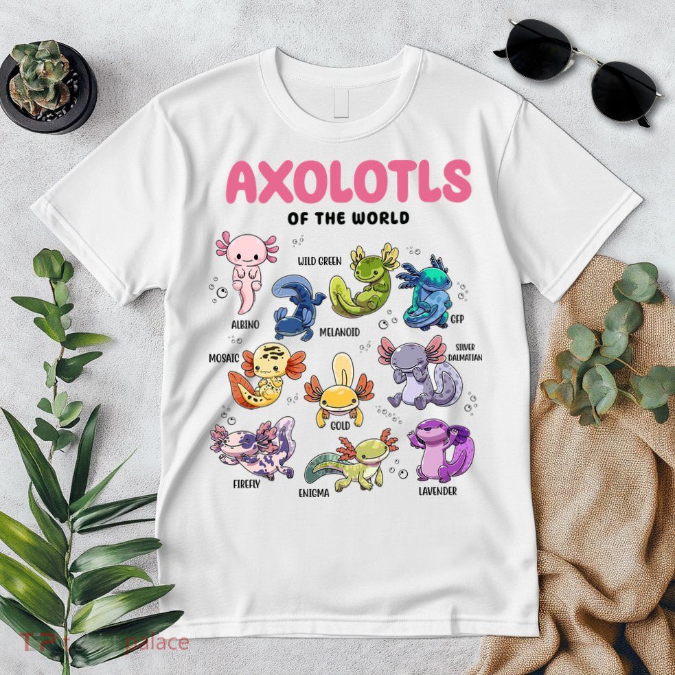Axolotls Of The World Animals Kawaii Premium T-Shirt