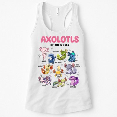 Axolotls Of The World Animals Kawaii Womens Tank Top