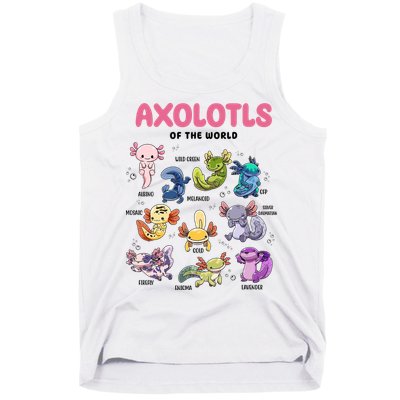 Axolotls Of The World Animals Kawaii Tank Top
