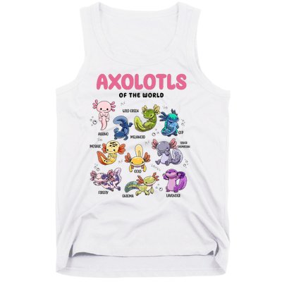 Axolotls Of The World Animals Kawaii Tank Top