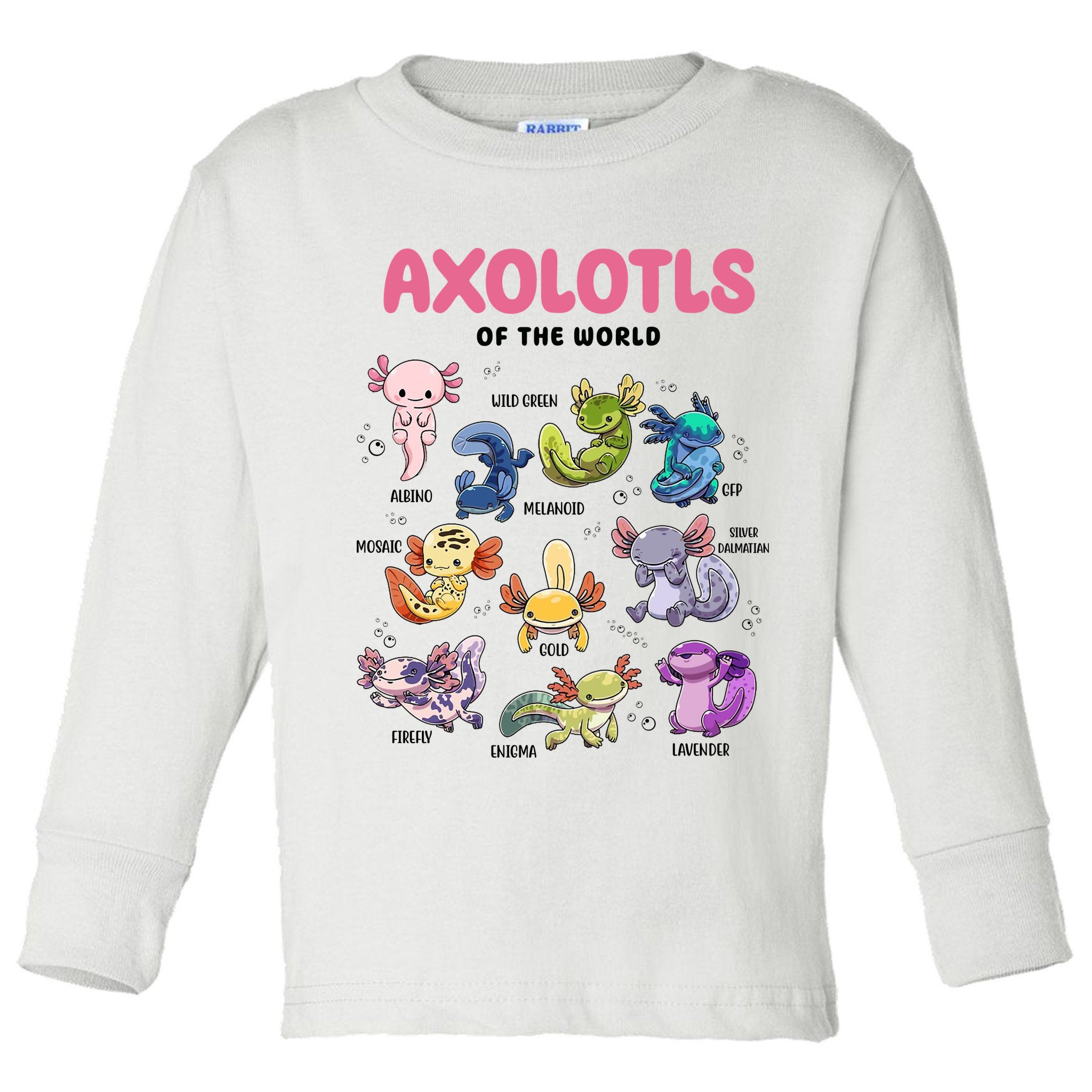 Axolotls Of The World Animals Kawaii Toddler Long Sleeve Shirt