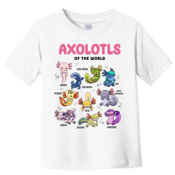 Axolotls Of The World Animals Kawaii Toddler T-Shirt