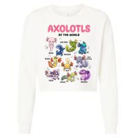 Axolotls Of The World Animals Kawaii Cropped Pullover Crew