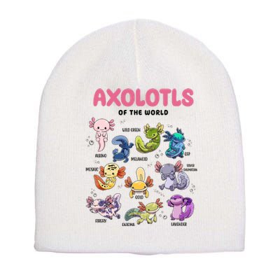 Axolotls Of The World Animals Kawaii Short Acrylic Beanie