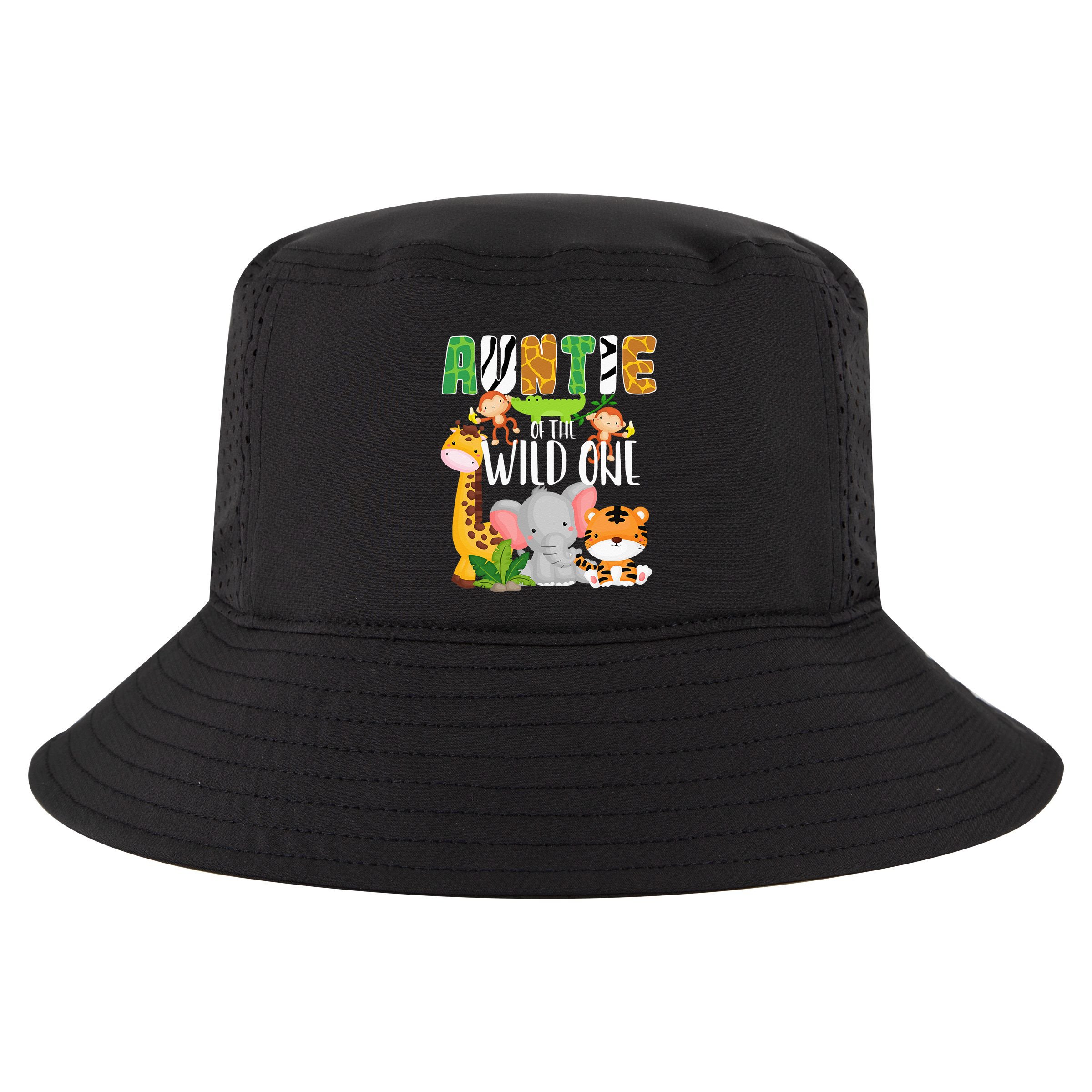 Auntie of the Wild One Zoo Theme Birthday Safari Animals Cool Comfort Performance Bucket Hat