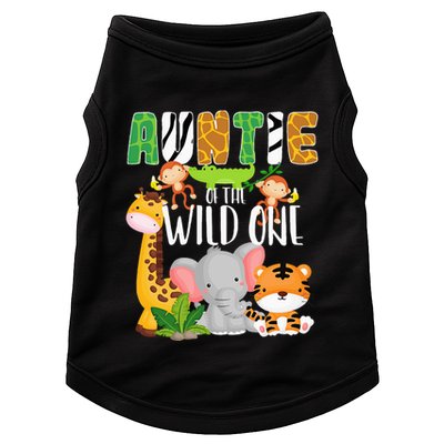 Auntie of the Wild One Zoo Theme Birthday Safari Animals Doggie Tank