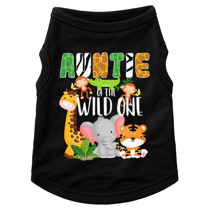 Auntie of the Wild One Zoo Theme Birthday Safari Animals Doggie Tank