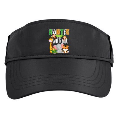 Auntie of the Wild One Zoo Theme Birthday Safari Animals Adult Drive Performance Visor