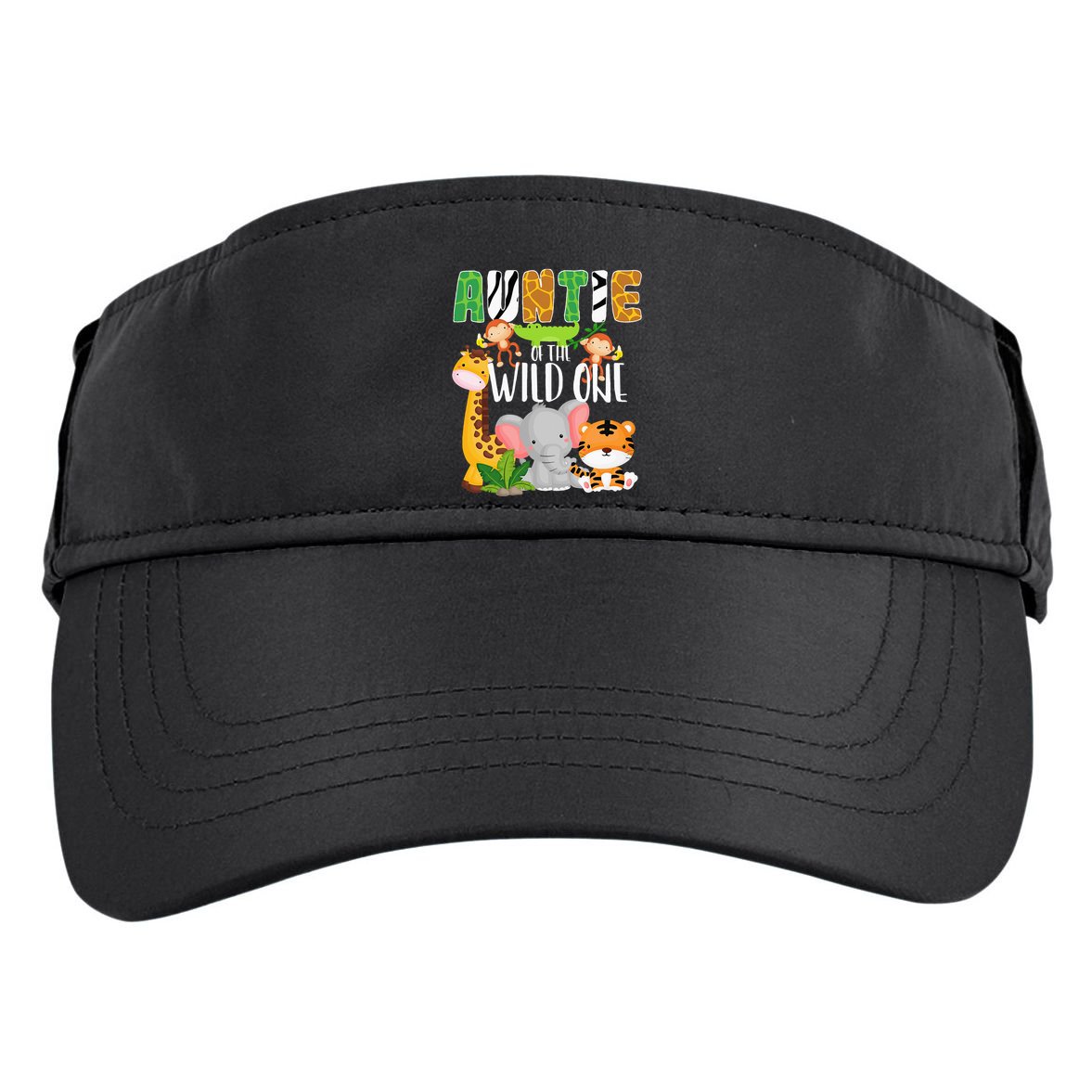 Auntie of the Wild One Zoo Theme Birthday Safari Animals Adult Drive Performance Visor