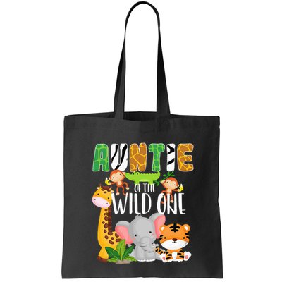 Auntie of the Wild One Zoo Theme Birthday Safari Animals Bag