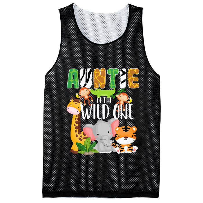 Auntie of the Wild One Zoo Theme Birthday Safari Animals Mesh Reversible Basketball Jersey Tank