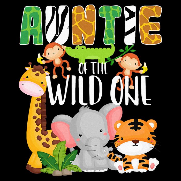 Auntie of the Wild One Zoo Theme Birthday Safari Animals Cooling Performance Long Sleeve Crew