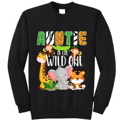 Auntie of the Wild One Zoo Theme Birthday Safari Animals Tall Sweatshirt