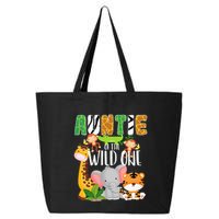 Auntie of the Wild One Zoo Theme Birthday Safari Animals 25L Jumbo Tote