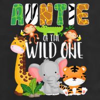 Auntie of the Wild One Zoo Theme Birthday Safari Animals Golf Towel