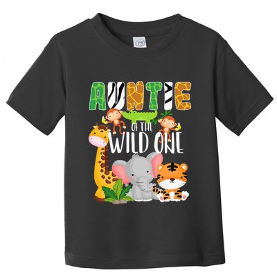 Auntie of the Wild One Zoo Theme Birthday Safari Animals Toddler T-Shirt