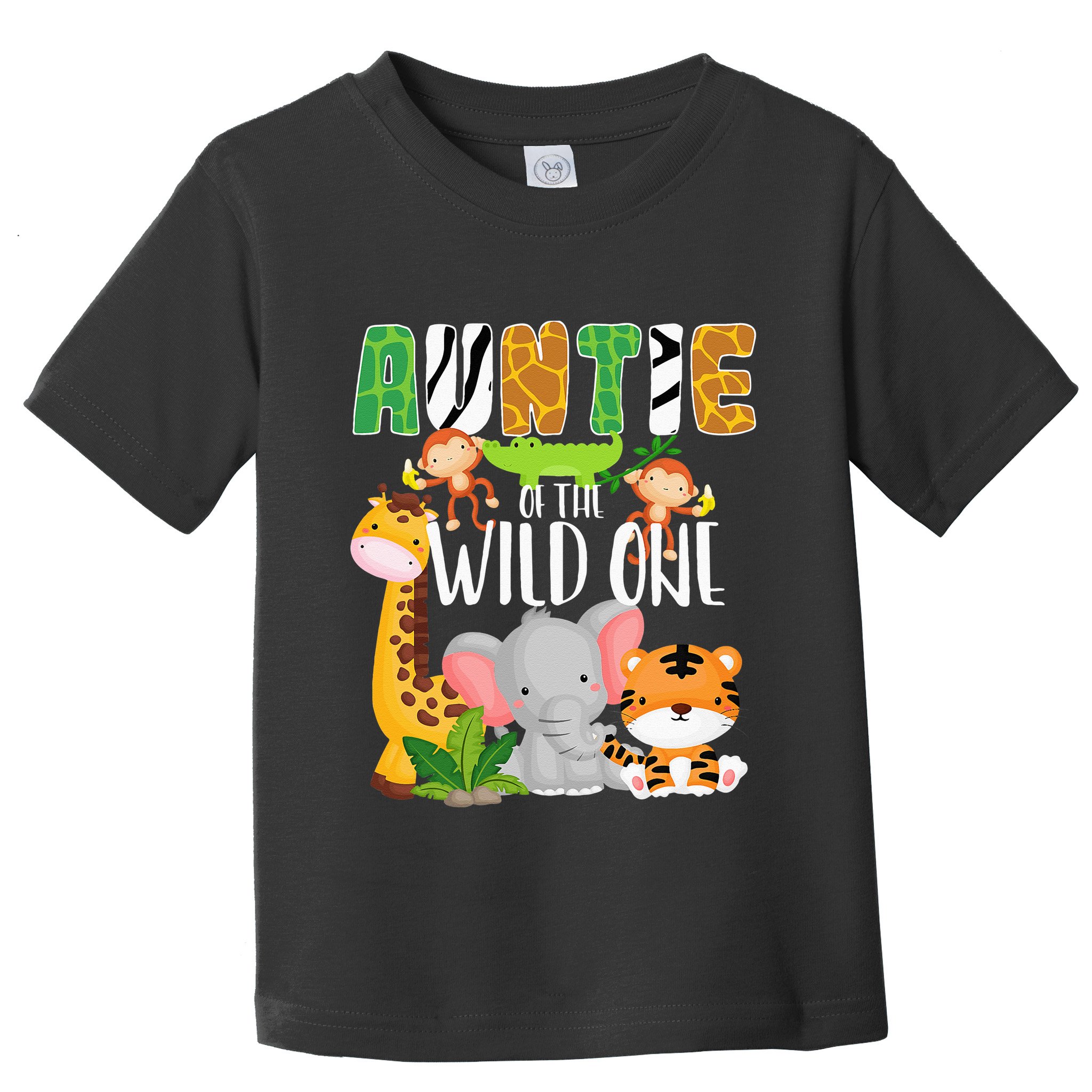 Auntie of the Wild One Zoo Theme Birthday Safari Animals Toddler T-Shirt