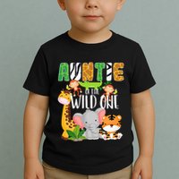 Auntie of the Wild One Zoo Theme Birthday Safari Animals Toddler T-Shirt