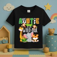 Auntie of the Wild One Zoo Theme Birthday Safari Animals Toddler T-Shirt