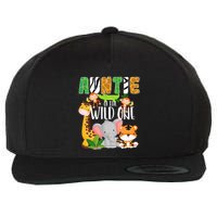 Auntie of the Wild One Zoo Theme Birthday Safari Animals Wool Snapback Cap