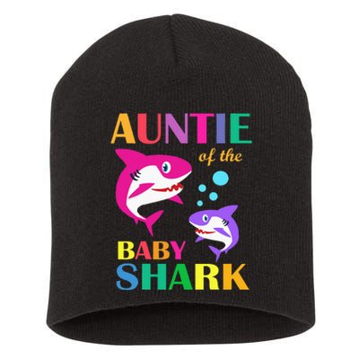 Auntie Of The Baby Birthday Shark Auntie Shark Mother's Day Short Acrylic Beanie