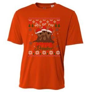 All Of The Otter Reindeer Christmas Funny Cute Ugly Sweater Gift Cooling Performance Crew T-Shirt