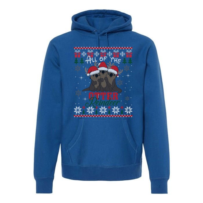 All Of The Otter Reindeer Christmas Funny Cute Ugly Sweater Gift Premium Hoodie