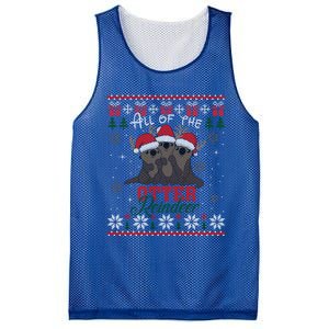 All Of The Otter Reindeer Christmas Funny Cute Ugly Sweater Gift Mesh Reversible Basketball Jersey Tank