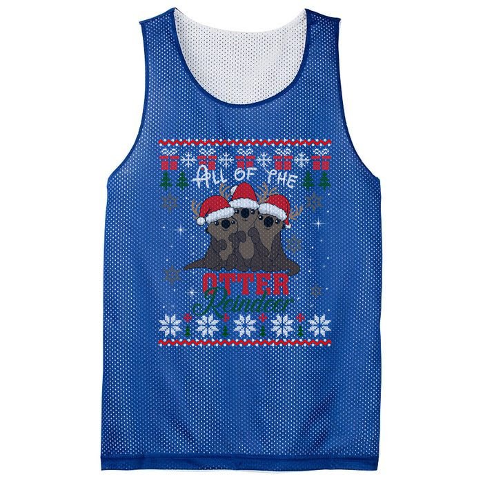 All Of The Otter Reindeer Christmas Funny Cute Ugly Sweater Gift Mesh Reversible Basketball Jersey Tank