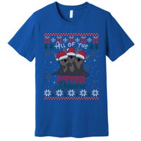 All Of The Otter Reindeer Christmas Funny Cute Ugly Sweater Gift Premium T-Shirt