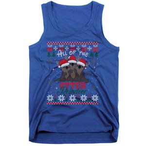 All Of The Otter Reindeer Christmas Funny Cute Ugly Sweater Gift Tank Top