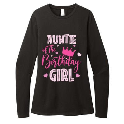 Auntie Of The Birthday Girl Cute Pink Matching Family Womens CVC Long Sleeve Shirt