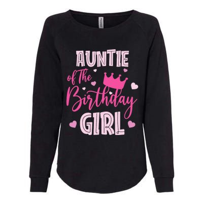 Auntie Of The Birthday Girl Cute Pink Matching Family Womens California Wash Sweatshirt