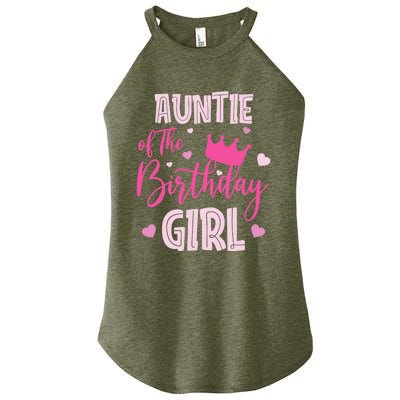 Auntie Of The Birthday Girl Cute Pink Matching Family Women’s Perfect Tri Rocker Tank