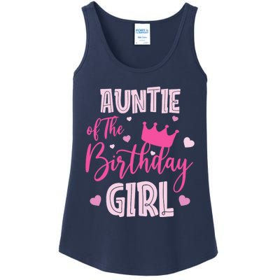 Auntie Of The Birthday Girl Cute Pink Matching Family Ladies Essential Tank