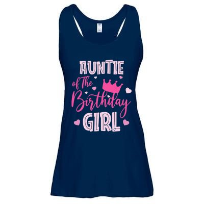 Auntie Of The Birthday Girl Cute Pink Matching Family Ladies Essential Flowy Tank