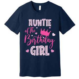 Auntie Of The Birthday Girl Cute Pink Matching Family Premium T-Shirt