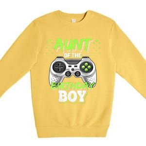 Aunt Of The Birthday Boy Matching Video Game Birthday Gift Premium Crewneck Sweatshirt