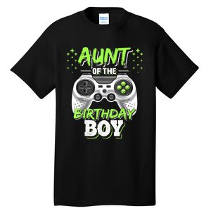 Aunt Of The Birthday Boy Matching Video Game Birthday Gift Tall T-Shirt