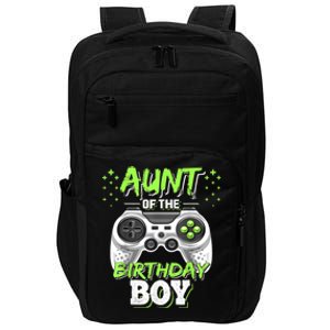 Aunt Of The Birthday Boy Matching Video Game Birthday Gift Impact Tech Backpack