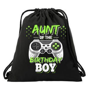 Aunt Of The Birthday Boy Matching Video Game Birthday Gift Drawstring Bag