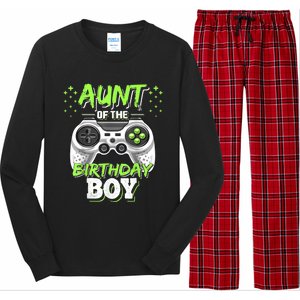 Aunt Of The Birthday Boy Matching Video Game Birthday Gift Long Sleeve Pajama Set