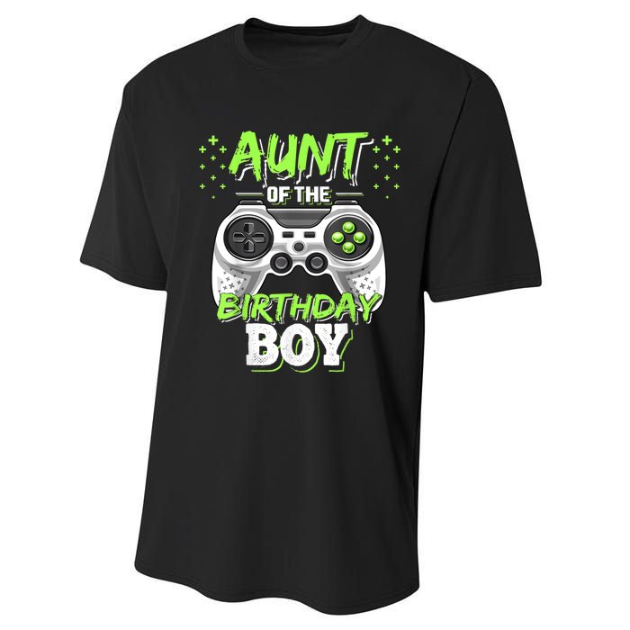 Aunt Of The Birthday Boy Matching Video Game Birthday Gift Performance Sprint T-Shirt