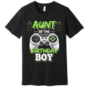 Aunt Of The Birthday Boy Matching Video Game Birthday Gift Premium T-Shirt