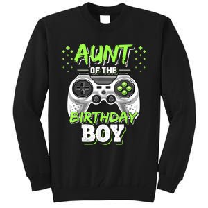 Aunt Of The Birthday Boy Matching Video Game Birthday Gift Tall Sweatshirt