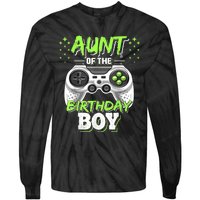 Aunt Of The Birthday Boy Matching Video Game Birthday Gift Tie-Dye Long Sleeve Shirt