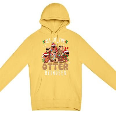 All Of The Otter Reindeer Merry Christmas Pajama Family Xmas Gift Premium Pullover Hoodie