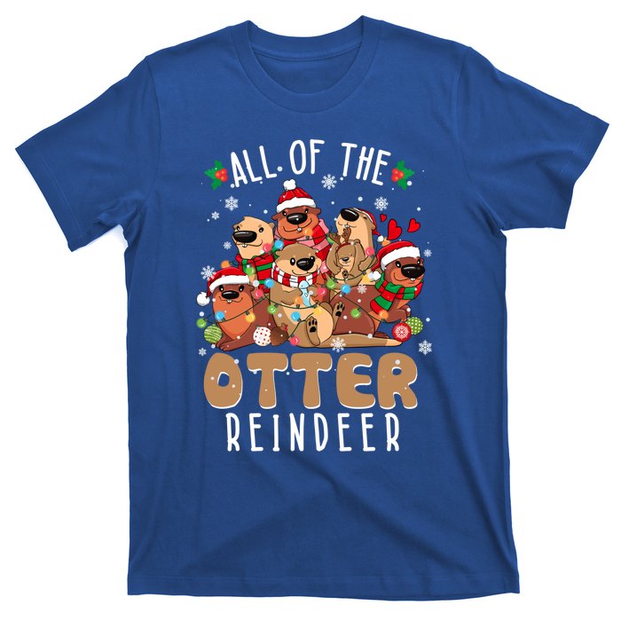 All Of The Otter Reindeer Merry Christmas Pajama Family Xmas Gift T-Shirt