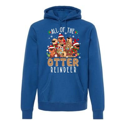 All Of The Otter Reindeer Merry Christmas Pajama Family Xmas Gift Premium Hoodie