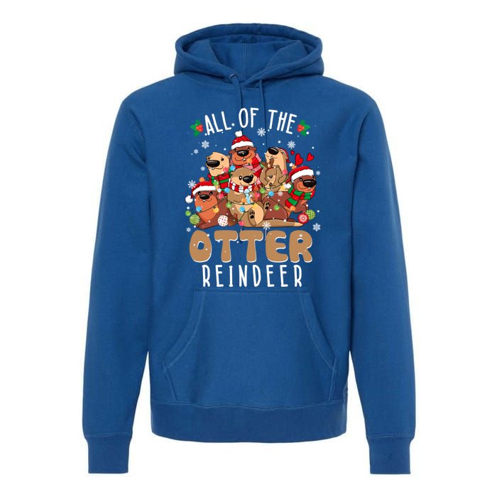 All Of The Otter Reindeer Merry Christmas Pajama Family Xmas Gift Premium Hoodie